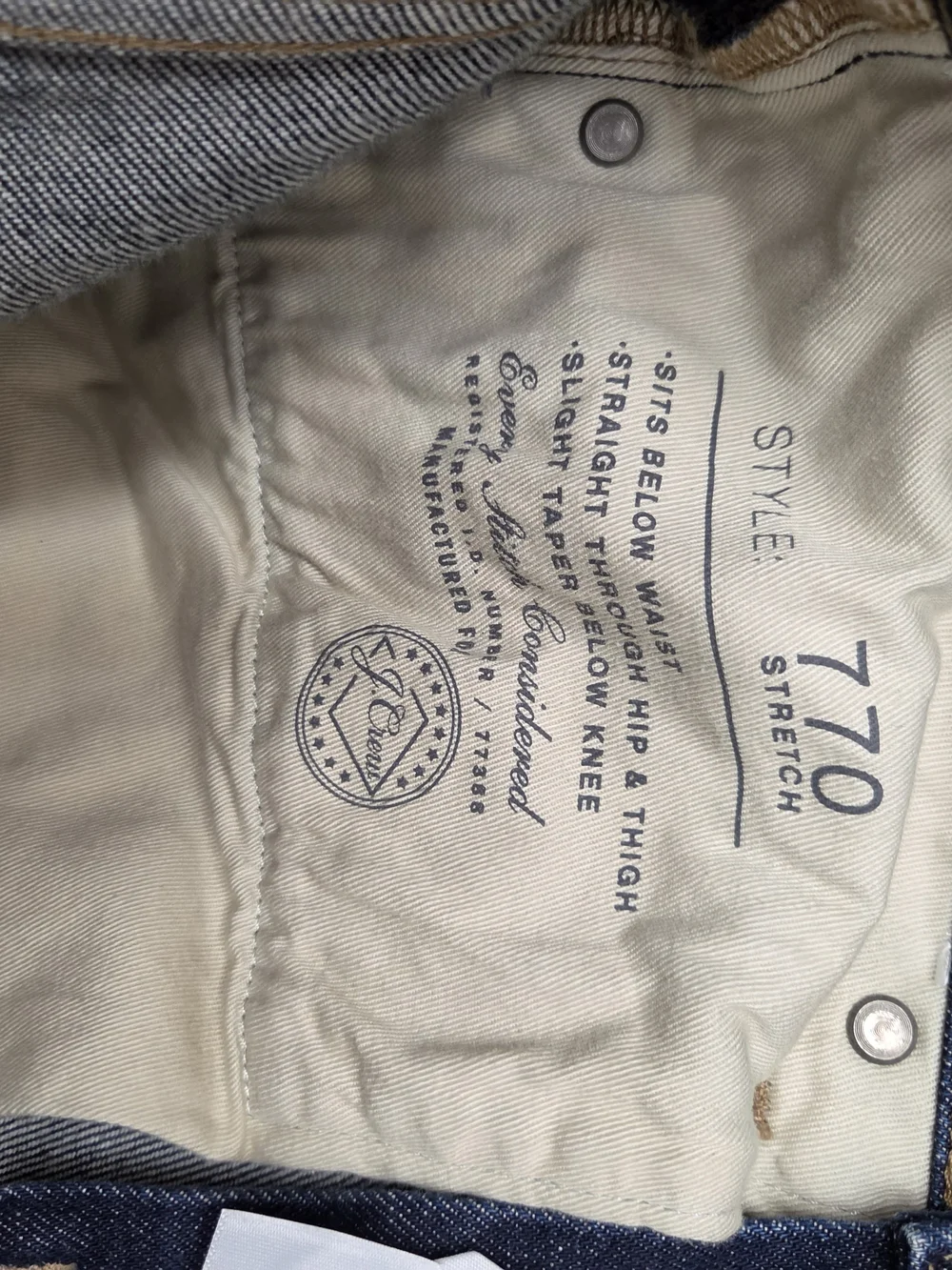 J. Crew Men's Straight Leg 770 Jeans in Dark Indigo 32x30, NWOT